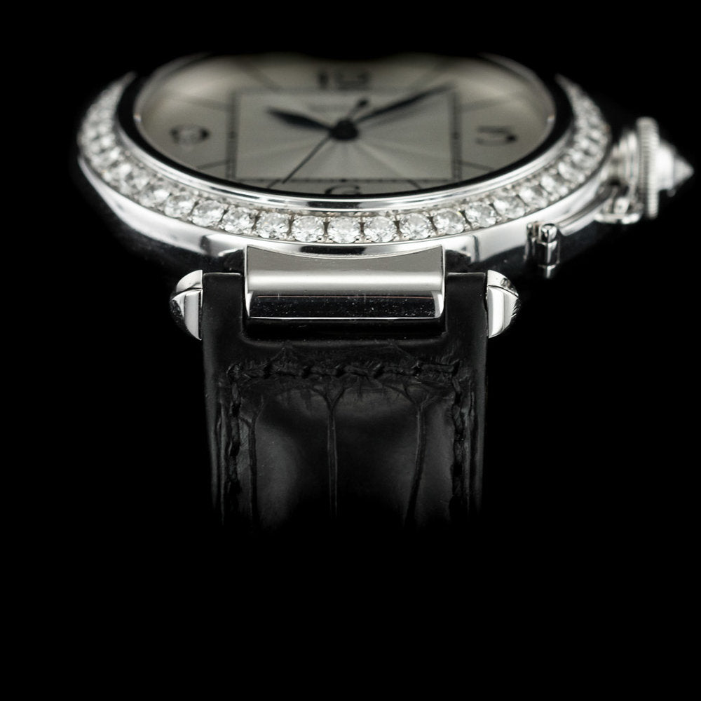 Cartier Pasha Unisex 42mm WJ120251 Watch with Diamond Bezel, red Cartier Box and Papers