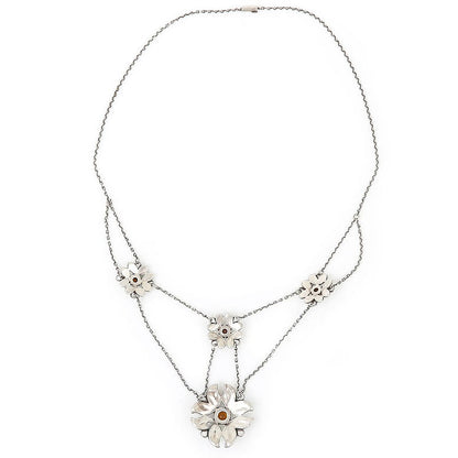 Arts and Crafts Silver Citrine Enamel Necklace by Liberty & Co