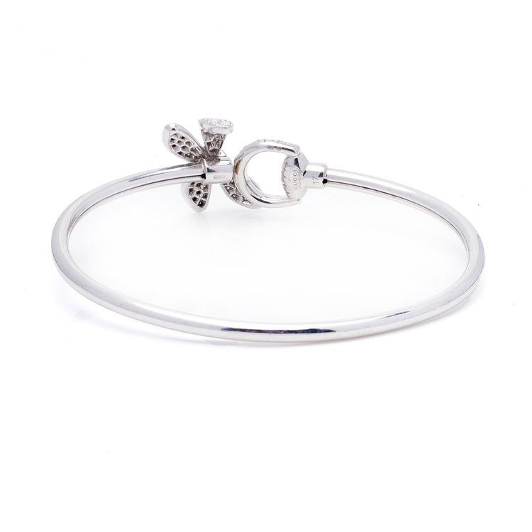 Vintage Gucci Diamond Butterfly Bangle Bracelet