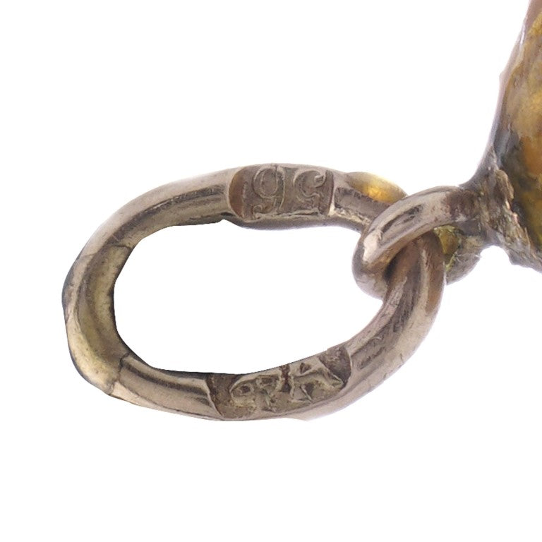 Antique Faberge Orange Enamel and Gold Egg Pendant by Fabergé workmaster Feodor Afanasiev