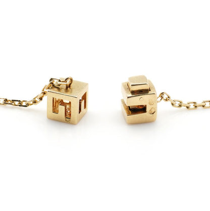 Gucci 18ct Yellow Gold G Logo Cube Long Chain Necklace with Adjustable Clasp