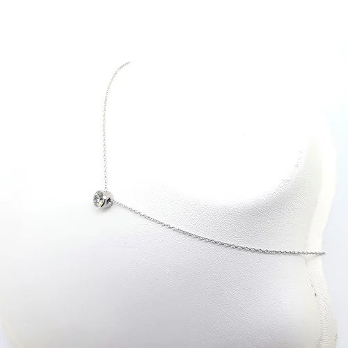 0.50ct Solitaire Diamond Pendant, featuring a 0.50ct brilliant-cut diamond, collet set in 18ct white gold, on a trace chain