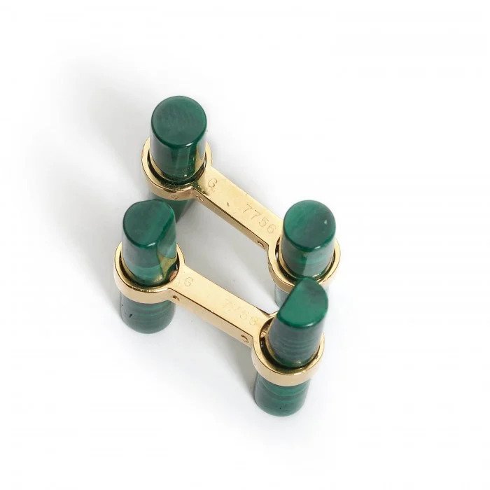 Vintage Cartier Cufflink Set with Multiple Gemstone Batons