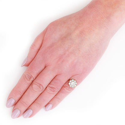 Vintage Diamond Floral Cluster Ring, 1.60 carats