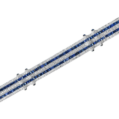 Art Deco Style 36.5ct Sapphire and Diamond Bracelet