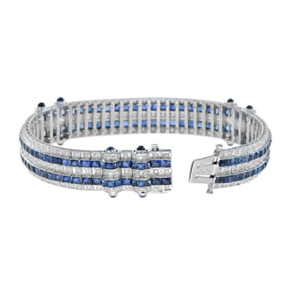 Art Deco Style 36.5ct Sapphire and Diamond Bracelet