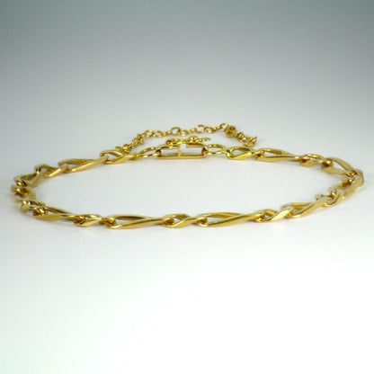 18ct Yellow Gold Twisted Figaro Curb Link Bracelet