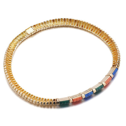 Van Cleef and Arpels Multi Gemstone and Diamond Set Gold Necklace