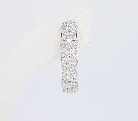 0.70ct Diamond Set 18ct White Gold Hoop Earrings