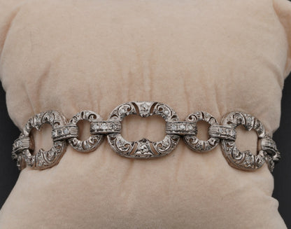 Art Deco 2.1ct Diamond Set Platinum Link Bracelet