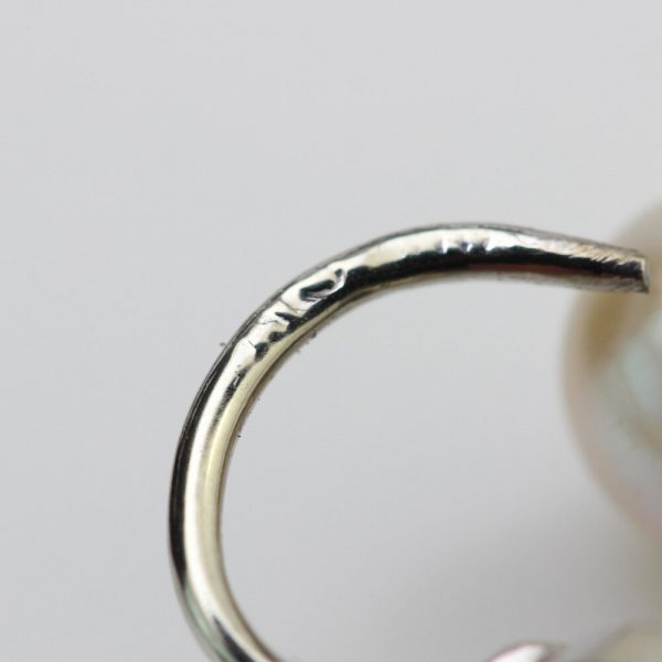 Vintage Pearl and Diamond Drop Earrings in 18ct White Gold, Circa 1950s