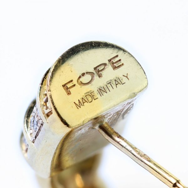 Fope Diamond Set 18ct Yellow Gold Earrings; 1.36 carats, Made in Italy Circa 1990s