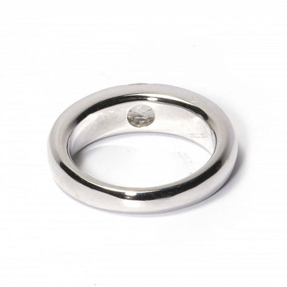 Oval Diamond Gypsy Set White Gold Ring, 0.75 carats VVS