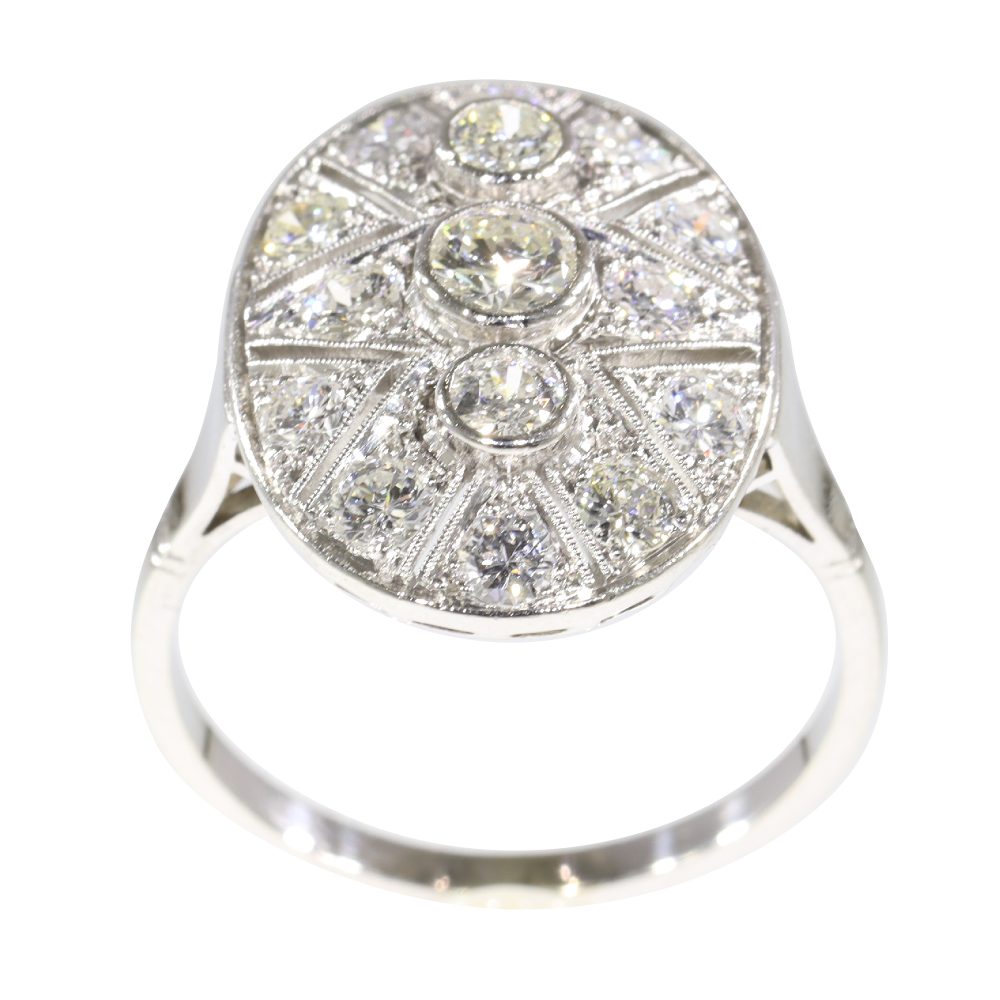 Oval large platinum ring