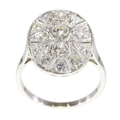 Oval large platinum ring