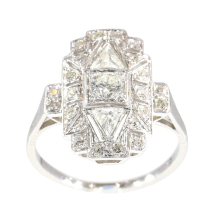 Vintage 1950's Diamond Dress Ring, Trilliant cut diamonds