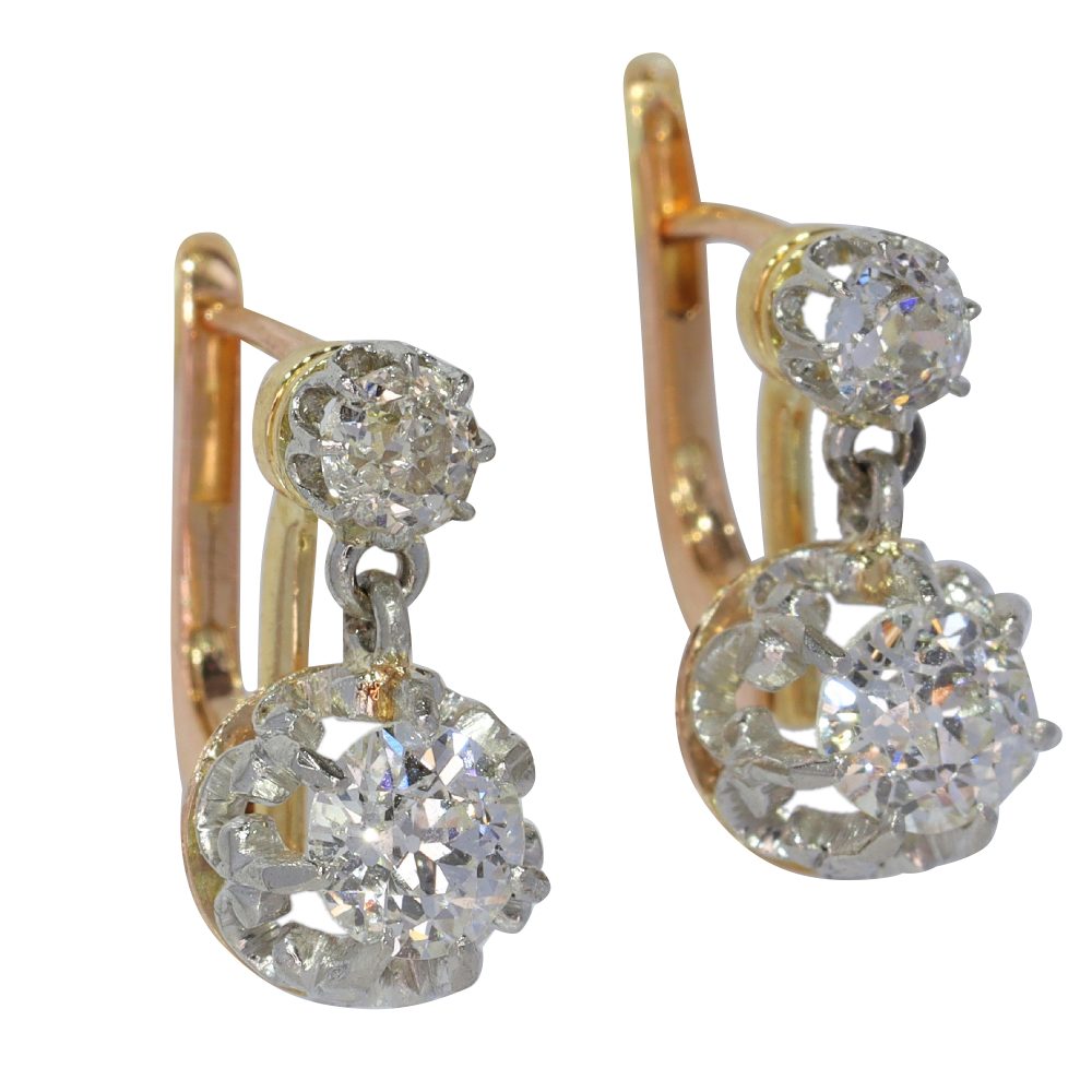 Diamond drop earrings vintage