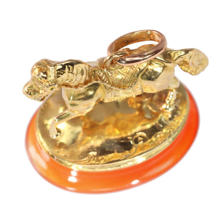 Antique Victorian 18 Carat Yellow Gold Horse Pendant Seal