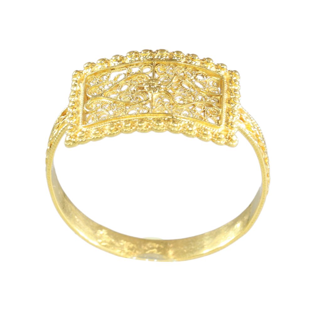Antique 18 Carat Yellow Gold Ring With Granulation And Filigree