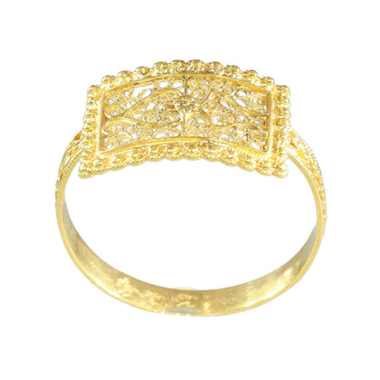 Antique 18 Carat Yellow Gold Ring With Granulation And Filigree
