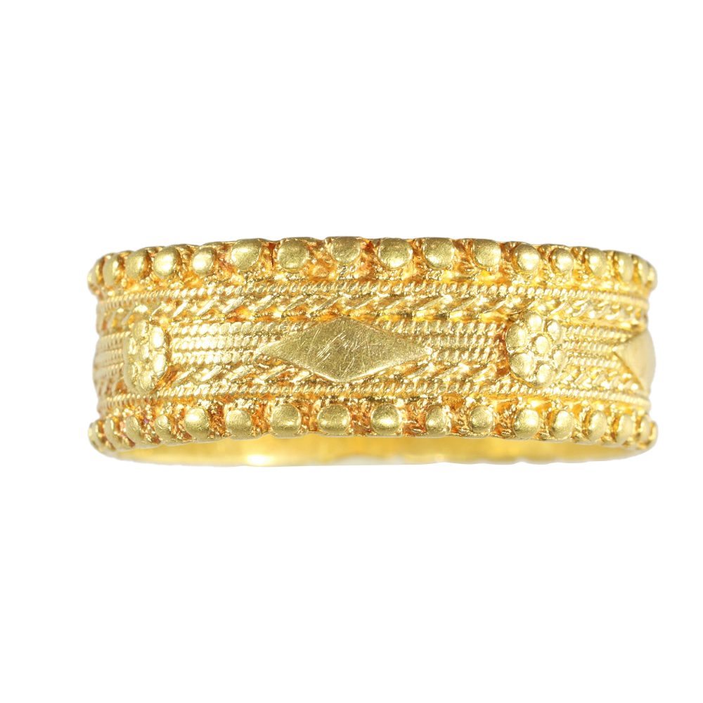 Antique Baroque Wedding Band In 18 Carat Yellow Gold