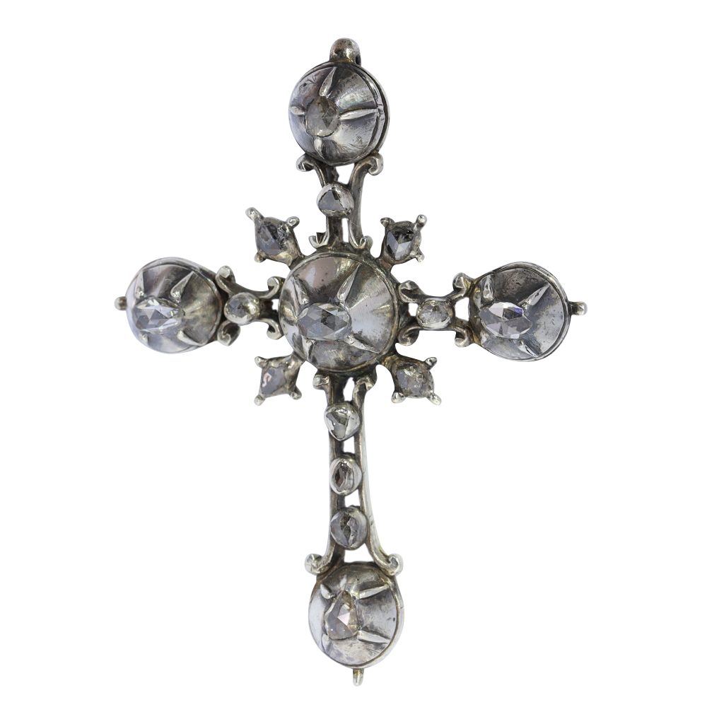 1750's Rococo Silver Cross Pendant