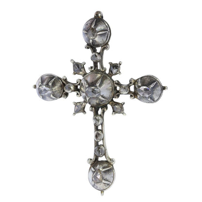 1750's Rococo Silver Cross Pendant