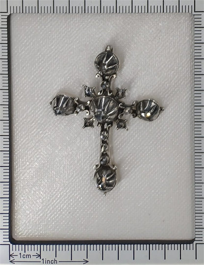 1750's Rococo Silver Cross Pendant