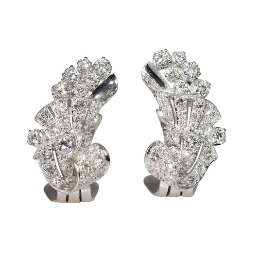 Vintage diamond earrings in platinum.