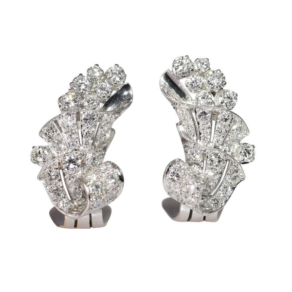 Vintage diamond earrings in platinum.