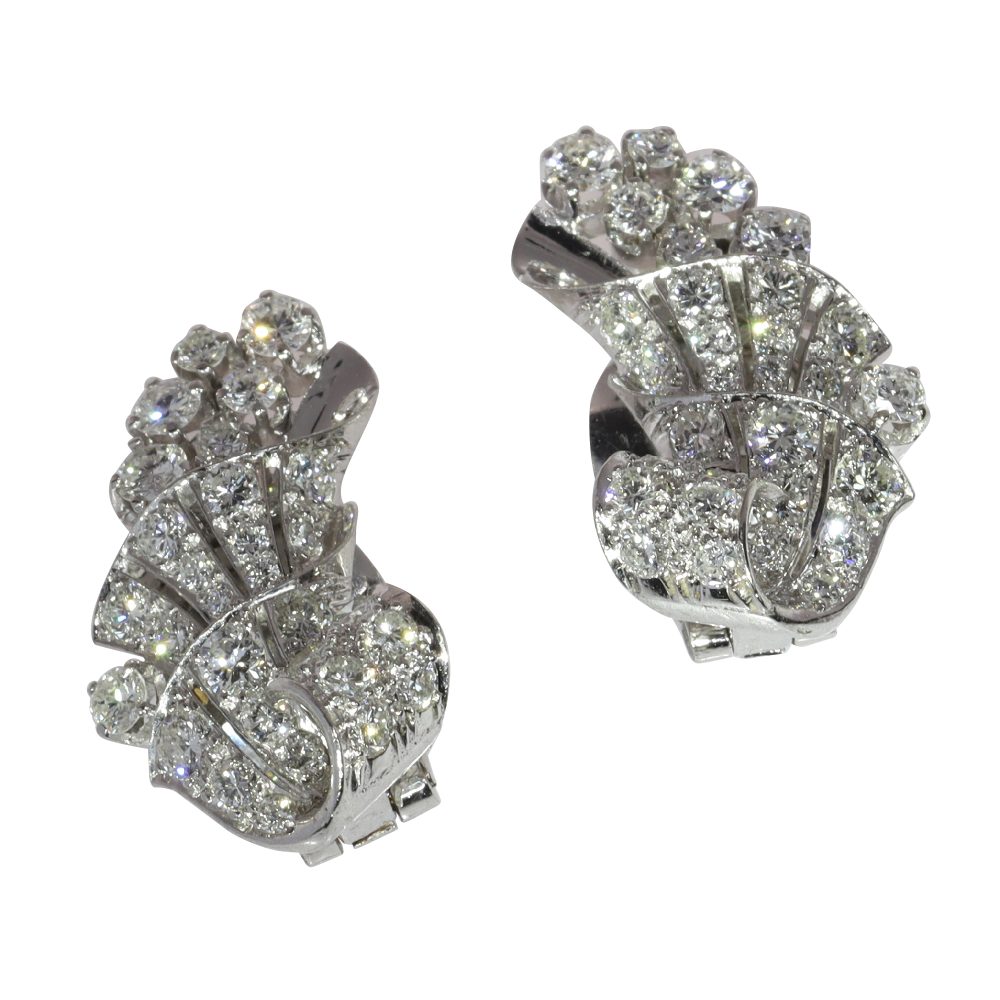 Vintage Diamond Earrings in Platinum