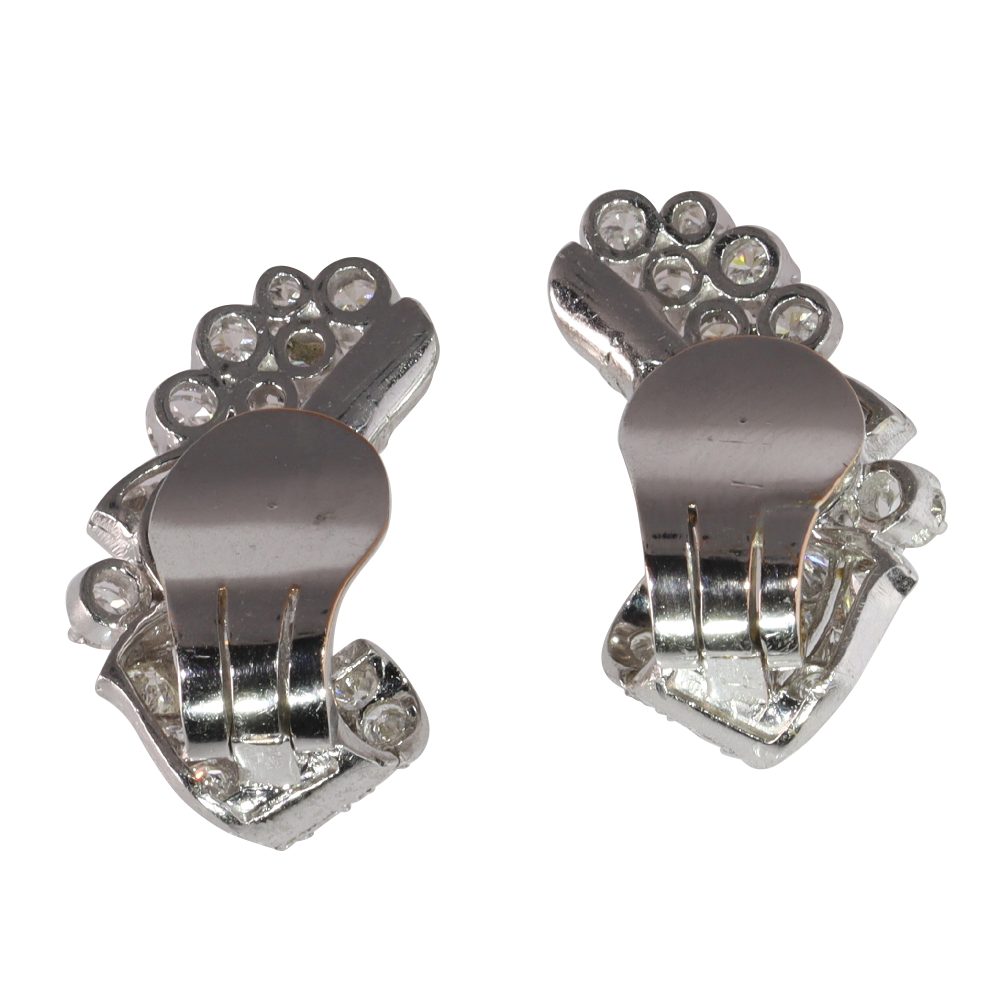 Vintage Diamond Earrings in Platinum