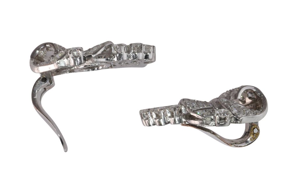Vintage Diamond Earrings in Platinum