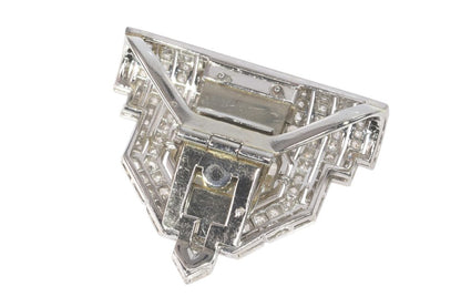 Vintage Art Deco French Old Cut Diamond Jewellery Clip In Platinum And White Gold