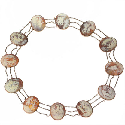 Victorian Cameo Necklace In Gold