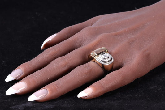 Vintage Diamond Ring In Yellow Gold, Rose Gold, And Platinum