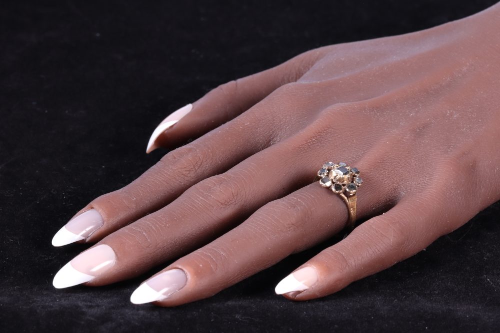 16th/17th Century Diamond Cluster Ring In Yellow Gold