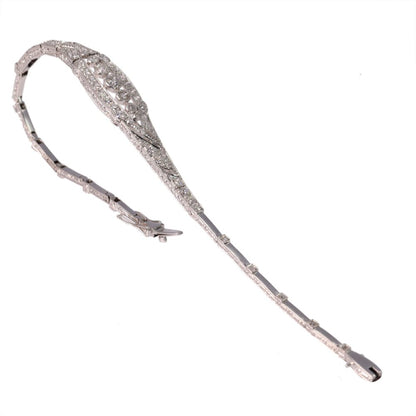 Dazzling Art Deco Old Cut Diamond Bracelet In White Gold