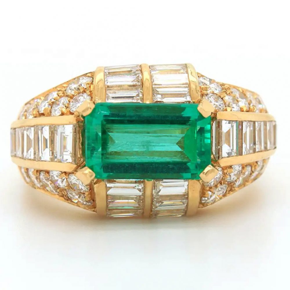 Bvlgari Trombina Colombian Emerald and Diamond Ring