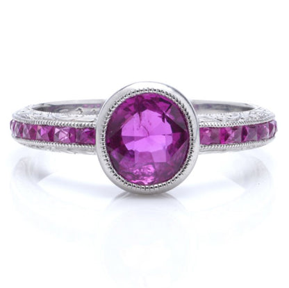 1.26ct Ruby Solitaire Ruby Engagement Ring, 1.71 carat total