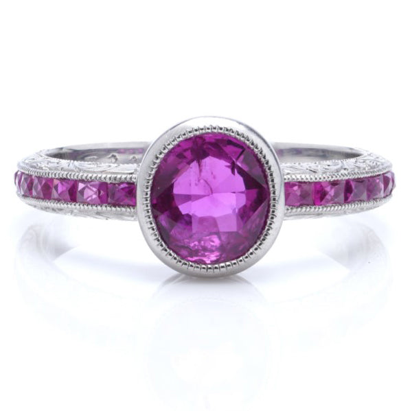 1.26ct Ruby Solitaire Ruby Engagement Ring, 1.71 carat total