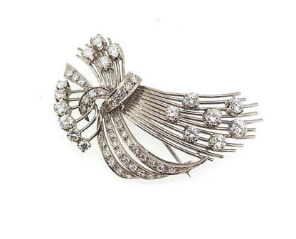 Vintage 2.50 carat Diamond and 18ct White Gold Spray Brooch; a unique brooch set with brilliant cut diamonds totaling 2.50 carats, set in 18ct white gold.