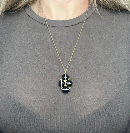 Antique Victorian Agate And Diamond Locket In 15 Carat Yellow Gold