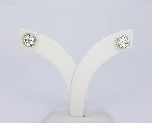 1.00ct Brilliant Cut Diamond Stud Earrings; timeless pair of diamond stud earrings, brilliant cut diamonds, collet set in 18ct white gold.