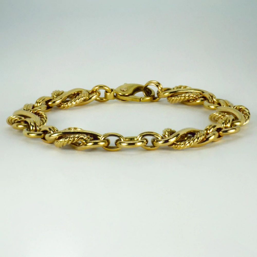 Vintage Yellow Gold Fancy Link Bracelet