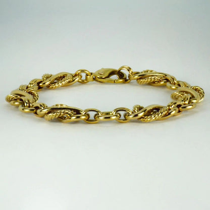 Vintage Yellow Gold Fancy Link Bracelet