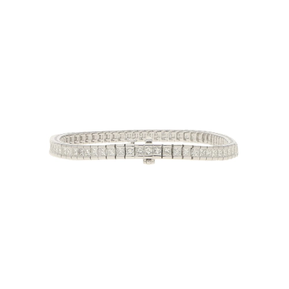 5.42ct Princess Cut Diamond Line Bracelet