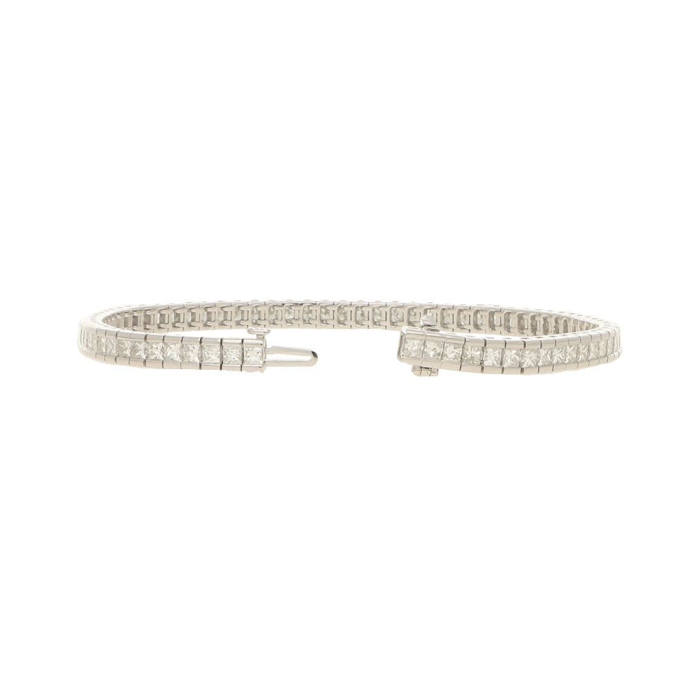 5.42ct Princess Cut Diamond Line Bracelet