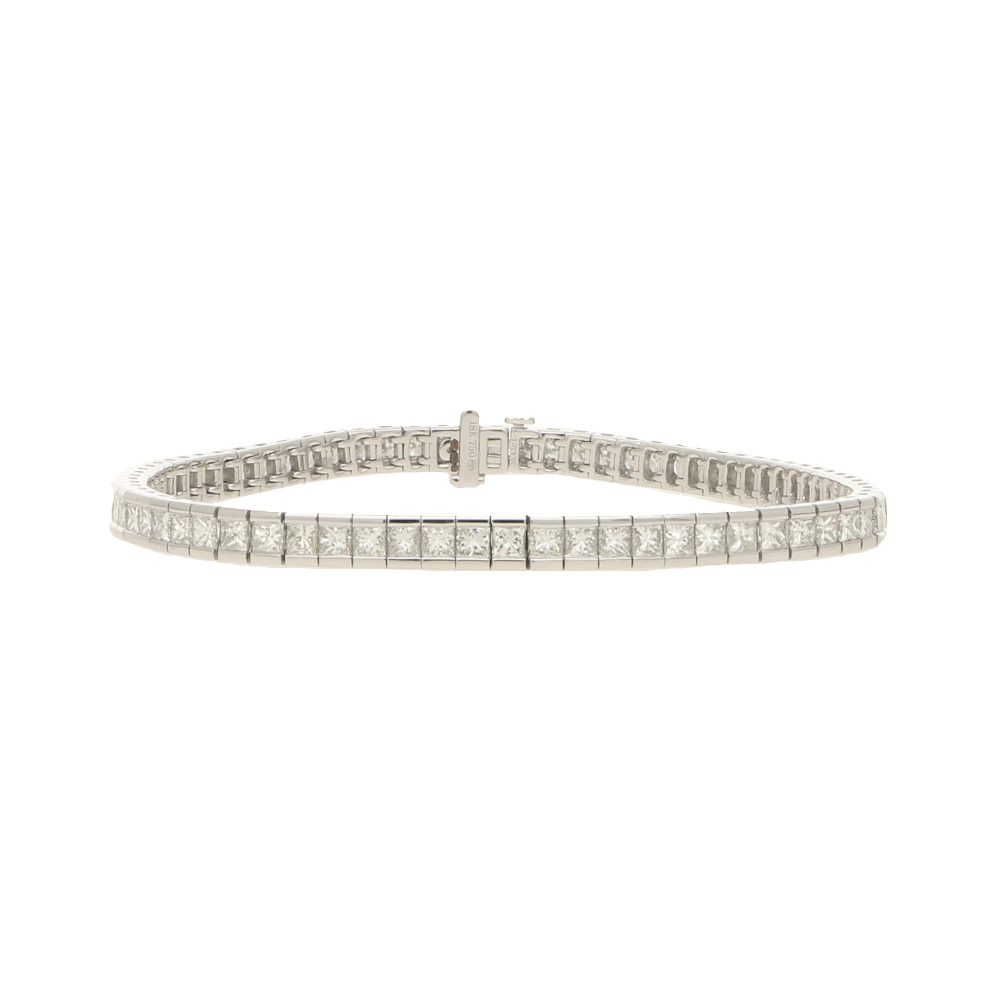 5.42ct Princess Cut Diamond Line Bracelet