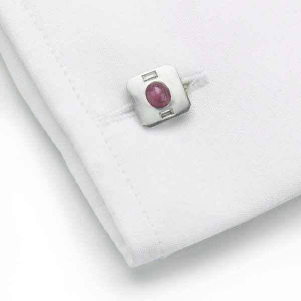 Vintage Tiffany and Co Star Ruby and Platinum Dress Set